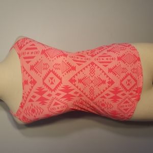 PINK Victoria's Secret Racer back Tank Top XS Geometric tribal pink